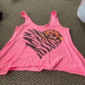Neon pink crop top